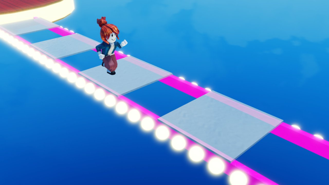 Easy Glass Bridge overview showing the Squid Game style course layout